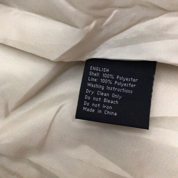 Bellivera quilted fitted jacket zip-up cream gold zippers ecru white Large - Picture 8 of 16